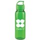 aerial view a transparent green bottle & lime green lid 24 oz the outdoorsman bottle with crest lid - made with tritan, image 1 of 3
