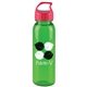 a transparent green bottle & red lid 24 oz the outdoorsman bottle with crest lid - made with tritan