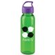 a transparent green bottle & violet lid 24 oz the outdoorsman bottle with crest lid - made with tritan