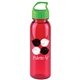 a transparent red bottle & lime green lid 24 oz the outdoorsman bottle with crest lid - made with tritan