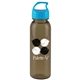 a transparent smoke bottle & cyan lid 24 oz the outdoorsman bottle with crest lid - made with tritan