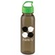 a transparent smoke bottle & lime green lid 24 oz the outdoorsman bottle with crest lid - made with tritan