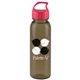 a transparent smoke bottle & red lid 24 oz the outdoorsman bottle with crest lid - made with tritan