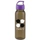a transparent smoke bottle & violet lid 24 oz the outdoorsman bottle with crest lid - made with tritan