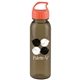 a transparent smoke bottle & orange lid 24 oz the outdoorsman bottle with crest lid - made with tritan