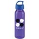 a transparent violet bottle & royal blue lid 24 oz the outdoorsman bottle with crest lid - made with tritan