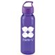 aerial view a transparent violet bottle & violet lid 24 oz the outdoorsman bottle with crest lid - made with tritan, image 1 of 3