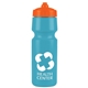 a cyan bottle & orange lid mighty shot bike bottle with valve lid - 24. oz