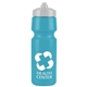 a cyan bottle & white lid mighty shot bike bottle with valve lid - 24. oz