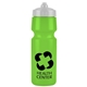 aerial view a lime green bottle & white lid the mighty shot - 24 oz bike bottle (valve lid), image 1 of 2