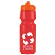 a red bottle & orange lid mighty shot bike bottle with valve lid - 24. oz