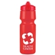 a red bottle & red lid mighty shot bike bottle with valve lid - 24. oz