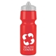a red bottle & white lid mighty shot bike bottle with valve lid - 24. oz