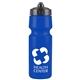 a blue bottle & black lid the mighty shot - 24 oz bike bottle (valve lid)