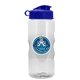 a clear bottle & blue lid mini mountain 22 oz tritan(tm) sports bottle with flip lid and digital imprint