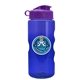 a transparent blue bottle & violet lid mini mountain 22 oz tritan(tm) sports bottle with flip lid and digital imprint