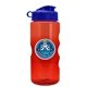 a transparent red bottle & blue lid mini mountain 22 oz tritan(tm) sports bottle with flip lid and digital imprint