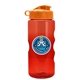 a transparent red bottle & orange lid mini mountain 22 oz tritan(tm) sports bottle with flip lid and digital imprint