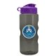 a transparent smoke bottle & violet lid mini mountain 22 oz tritan(tm) sports bottle with flip lid and digital imprint