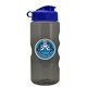 a transparent smoke bottle & blue lid mini mountain 22 oz tritan(tm) sports bottle with flip lid and digital imprint