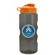 a transparent smoke bottle & orange lid mini mountain 22 oz tritan(tm) sports bottle with flip lid and digital imprint
