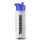 a clear bottle & blue lid the guzzler - 32 oz transparent bottle with flip straw lid