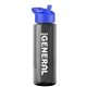 a transparent smoke bottle & blue lid the guzzler - 32 oz transparent bottle with flip straw lid