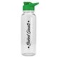 aerial view a clear bottle & green lid the outdoorsman - 24 oz tritan(tm) bottle with drink thru lid, image 1 of 2