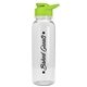 a clear bottle & lime green lid the outdoorsman - 24 oz tritan(tm) bottle with drink thru lid