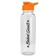 aerial view a clear bottle & orange lid the outdoorsman - 24 oz tritan(tm) bottle with drink thru lid, image 1 of 2