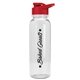 aerial view a clear bottle & red lid the outdoorsman - 24 oz tritan(tm) bottle with drink thru lid, image 1 of 2