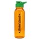 a transparent orange bottle & green lid the outdoorsman - 24 oz tritan(tm) bottle with drink thru lid