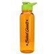 a transparent orange bottle & lime green lid the outdoorsman - 24 oz tritan(tm) bottle with drink thru lid