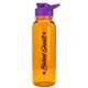 a transparent orange bottle & violet lid the outdoorsman - 24 oz tritan(tm) bottle with drink thru lid