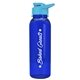 a transparent blue bottle & cyan lid the outdoorsman - 24 oz tritan(tm) bottle with drink thru lid