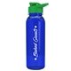 a transparent blue bottle & green lid the outdoorsman - 24 oz tritan(tm) bottle with drink thru lid