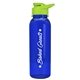 a transparent blue bottle & lime green lid the outdoorsman - 24 oz tritan(tm) bottle with drink thru lid