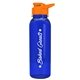 a transparent blue bottle & orange lid the outdoorsman - 24 oz tritan(tm) bottle with drink thru lid