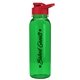 a transparent green bottle & red lid the outdoorsman - 24 oz tritan(tm) bottle with drink thru lid