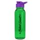 a transparent green bottle & violet lid the outdoorsman - 24 oz tritan(tm) bottle with drink thru lid