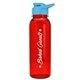 a transparent red bottle & cyan lid the outdoorsman - 24 oz tritan(tm) bottle with drink thru lid