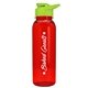 a transparent red bottle & lime green lid the outdoorsman - 24 oz tritan(tm) bottle with drink thru lid