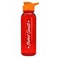 a transparent red bottle & orange lid the outdoorsman - 24 oz tritan(tm) bottle with drink thru lid
