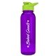 a transparent violet bottle & lime green lid the outdoorsman - 24 oz tritan(tm) bottle with drink thru lid
