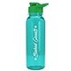 a transparent teal bottle & green lid the outdoorsman - 24 oz tritan(tm) bottle with drink thru lid