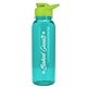 a transparent teal bottle & lime green lid the outdoorsman - 24 oz tritan(tm) bottle with drink thru lid