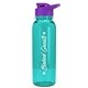 a transparent teal bottle & violet lid the outdoorsman - 24 oz tritan(tm) bottle with drink thru lid