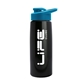 a metallic black bottle & cyan lid flair tritan(r) metallike bottle with drink - thru lid - 26 oz