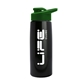 a metallic black bottle & green lid flair tritan(r) metallike bottle with drink - thru lid - 26 oz