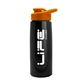 a metallic black bottle & orange lid flair tritan(r) metallike bottle with drink - thru lid - 26 oz
